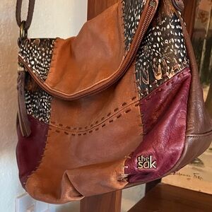 The Sak Brown and Red Crossbody Bag